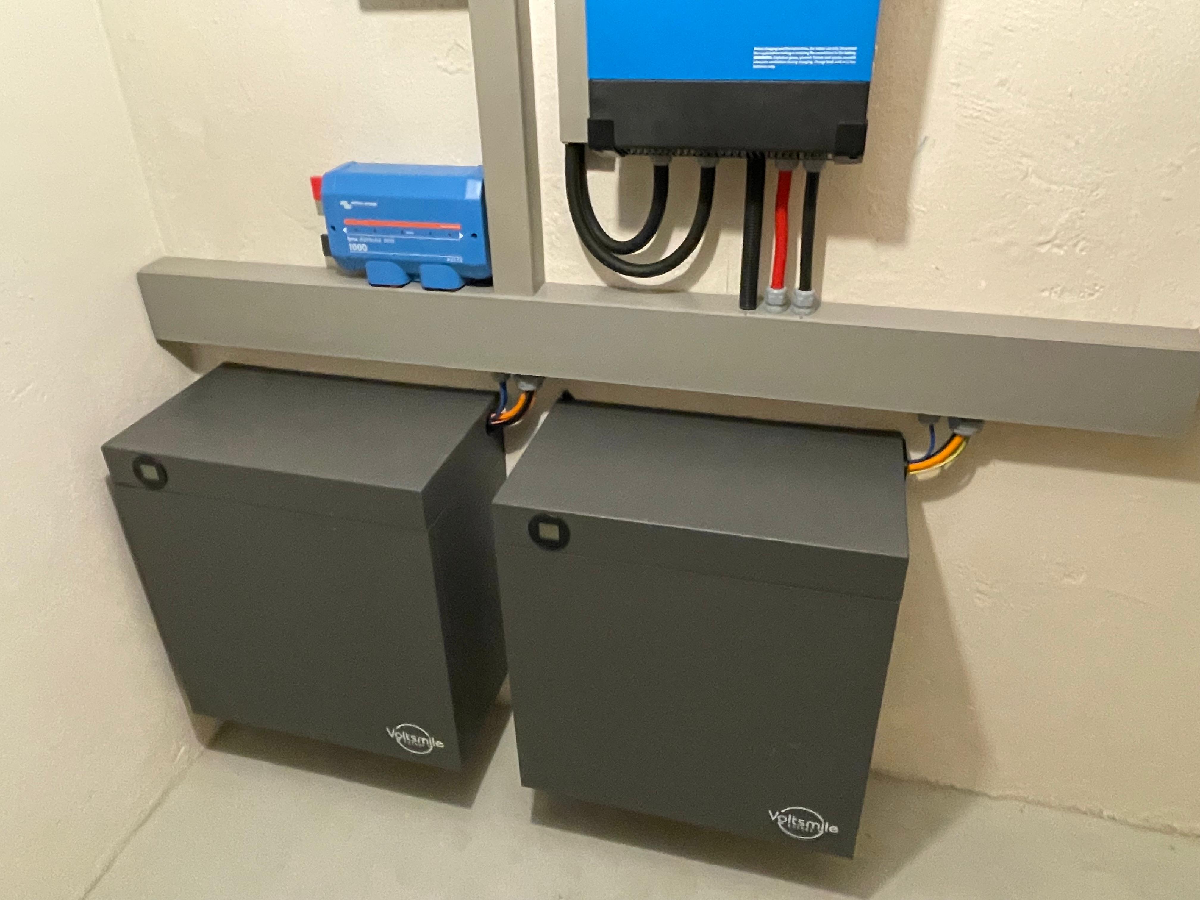 Twee Voltsmile batterijen wandmontage